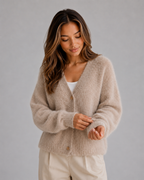 Women’s Soft V-Neck Cardigan with Button Front