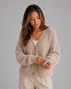 Women’s Soft V-Neck Cardigan with Button Front