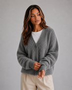Women’s Soft V-Neck Cardigan with Button Front