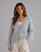 Women’s Soft V-Neck Cardigan with Button Front