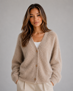 Women’s Soft V-Neck Cardigan with Button Front