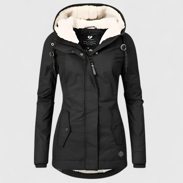 Women’s Sophisticated Hooded Coat - Button Closure