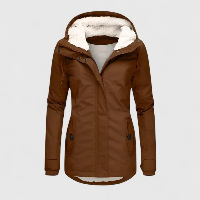 Women’s Sophisticated Hooded Coat - Button Closure