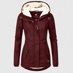 Women’s Sophisticated Hooded Coat - Button Closure