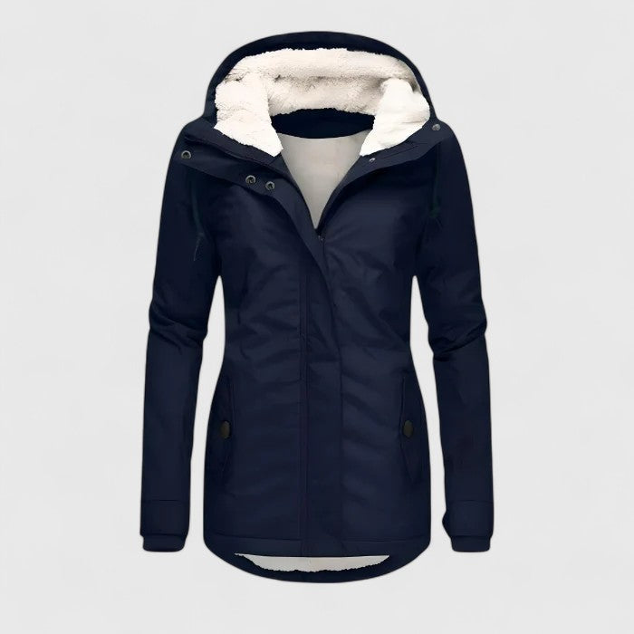 Women’s Sophisticated Hooded Coat - Button Closure