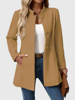 Women’s Stand Collar Jacket - Button Closure