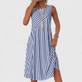 Women’s Stripe Sleeveless  Dress