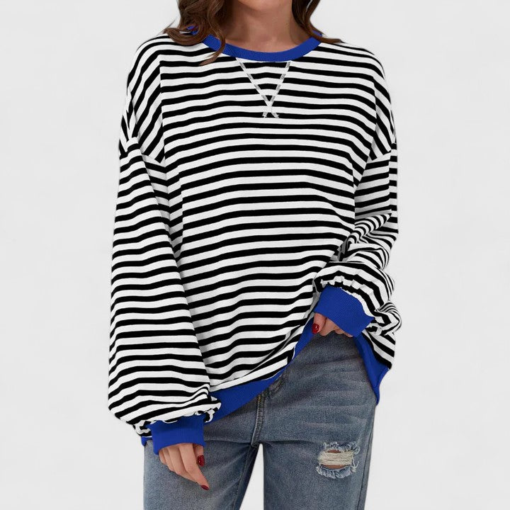 Women’s Striped Sweater with Cozy Fit