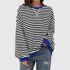 Women’s Striped Sweater with Cozy Fit