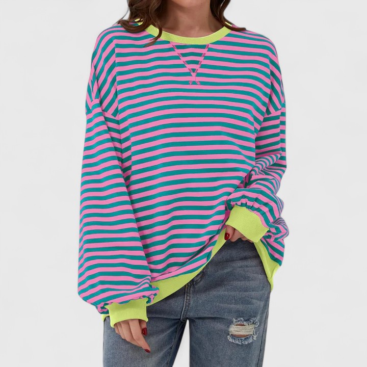 Women’s Striped Sweater with Cozy Fit