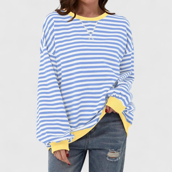 Women’s Striped Sweater with Cozy Fit