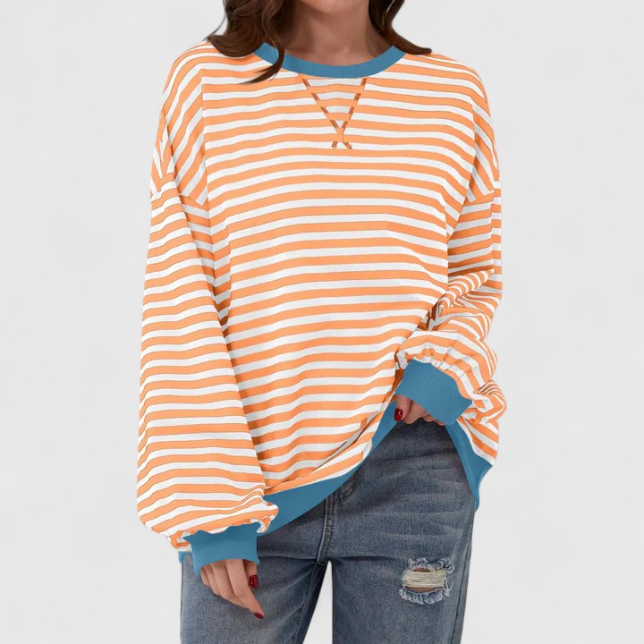 Women’s Striped Sweater with Cozy Fit