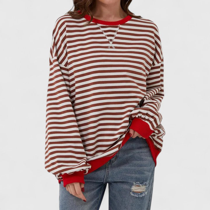 Women’s Striped Sweater with Cozy Fit