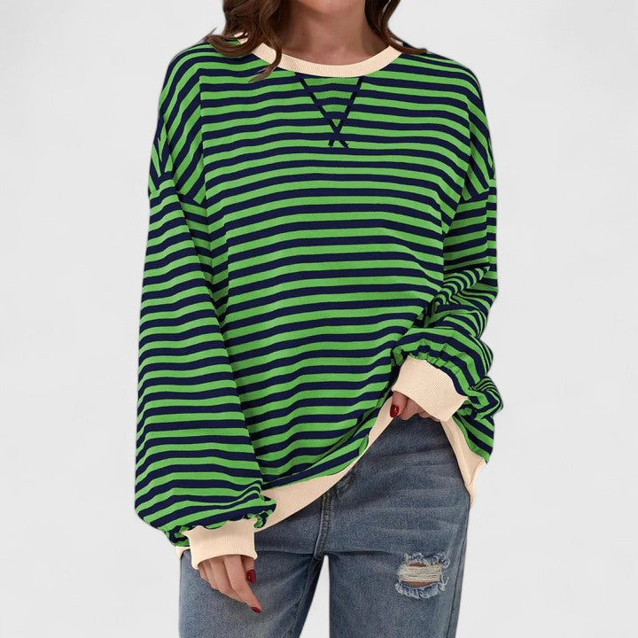 Women’s Striped Sweater with Cozy Fit