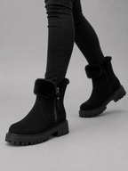 Women’s Suede Ankle Boots with Chunky Sole