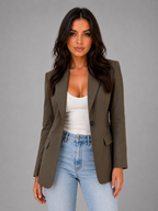 Women's Tailored Blazer with Notched Lapel Detail