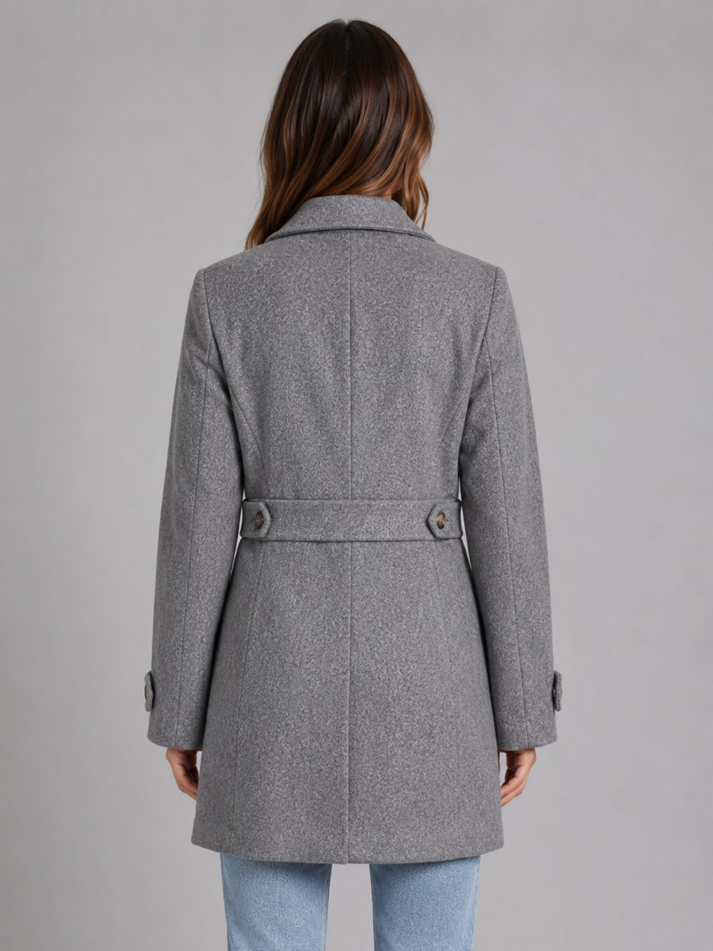 Women’s Tailored Button Coat with Collared Lapel