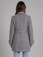 Women’s Tailored Button Coat with Collared Lapel