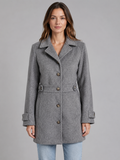 Women’s Tailored Button Coat with Collared Lapel