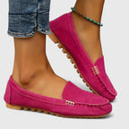 Women's Teal Suede Loafers - Comfortable Slip-On Flat Shoes