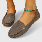 Women's Teal Suede Loafers - Comfortable Slip-On Flat Shoes