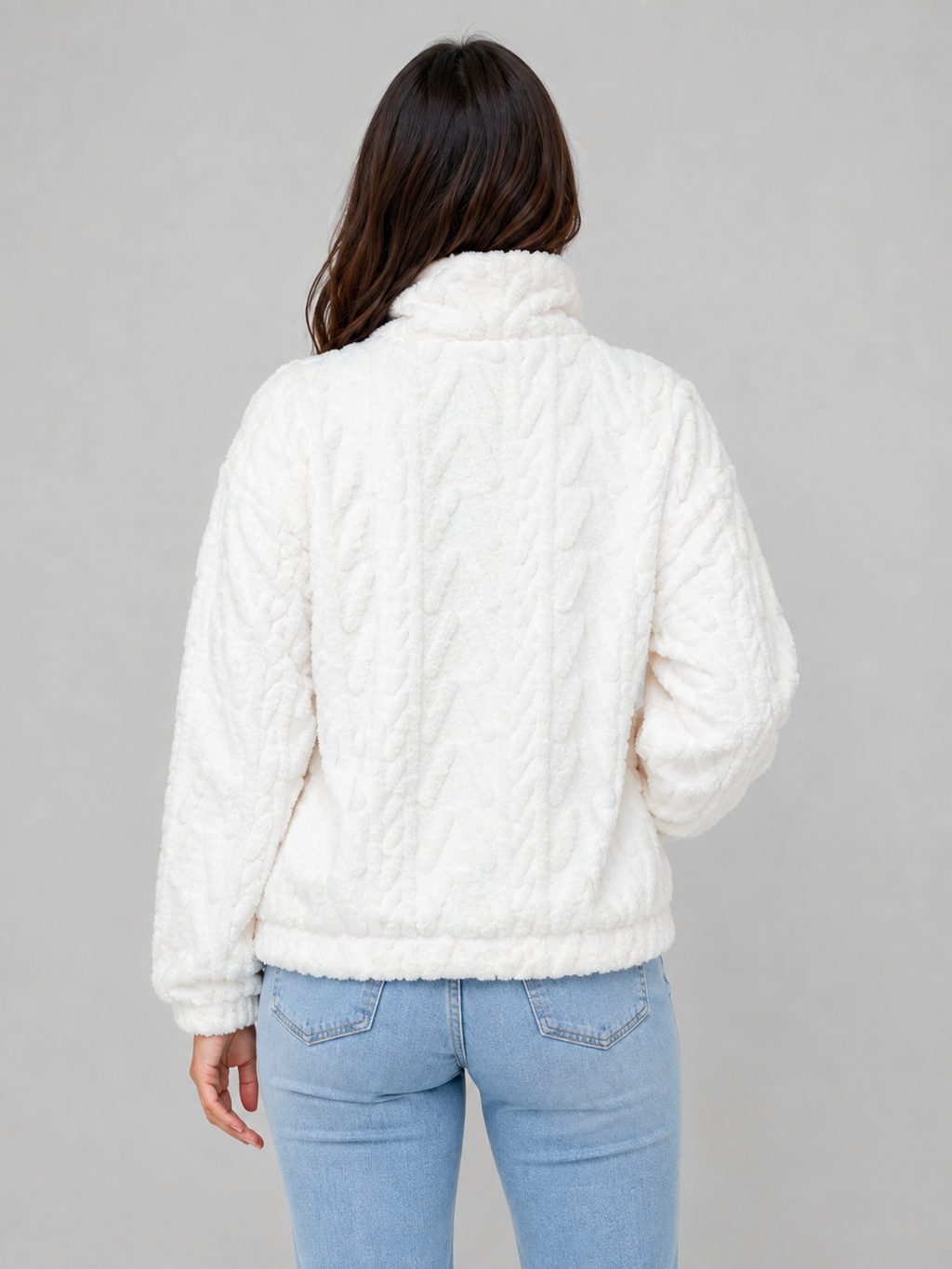 Women’s Textured Pullover with Half Zip Front