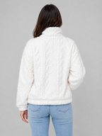 Women’s Textured Pullover with Half Zip Front