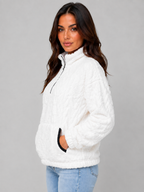 Women’s Textured Pullover with Half Zip Front