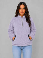 Women’s Textured Pullover with Half Zip Front
