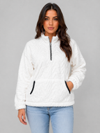 Women’s Textured Pullover with Half Zip Front