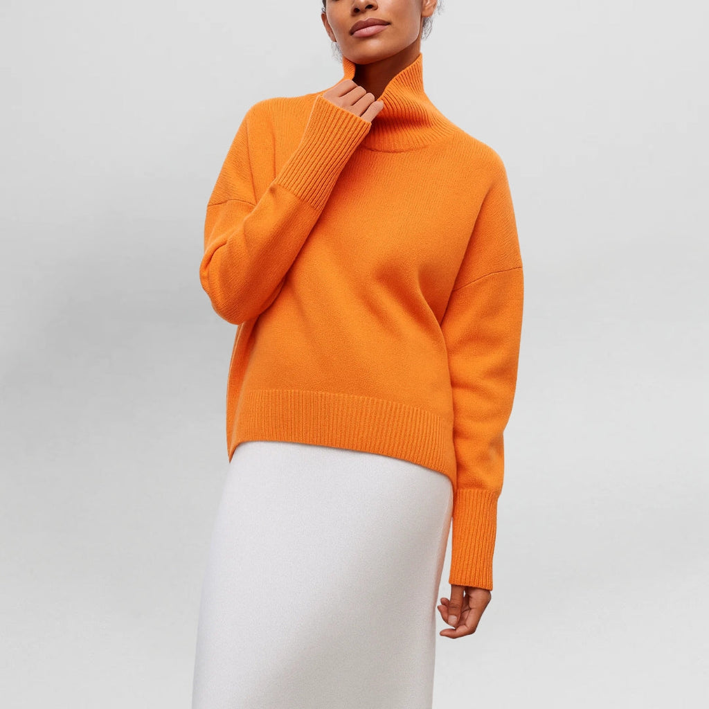 Women’s Turtleneck Sweater with Minimalist Design