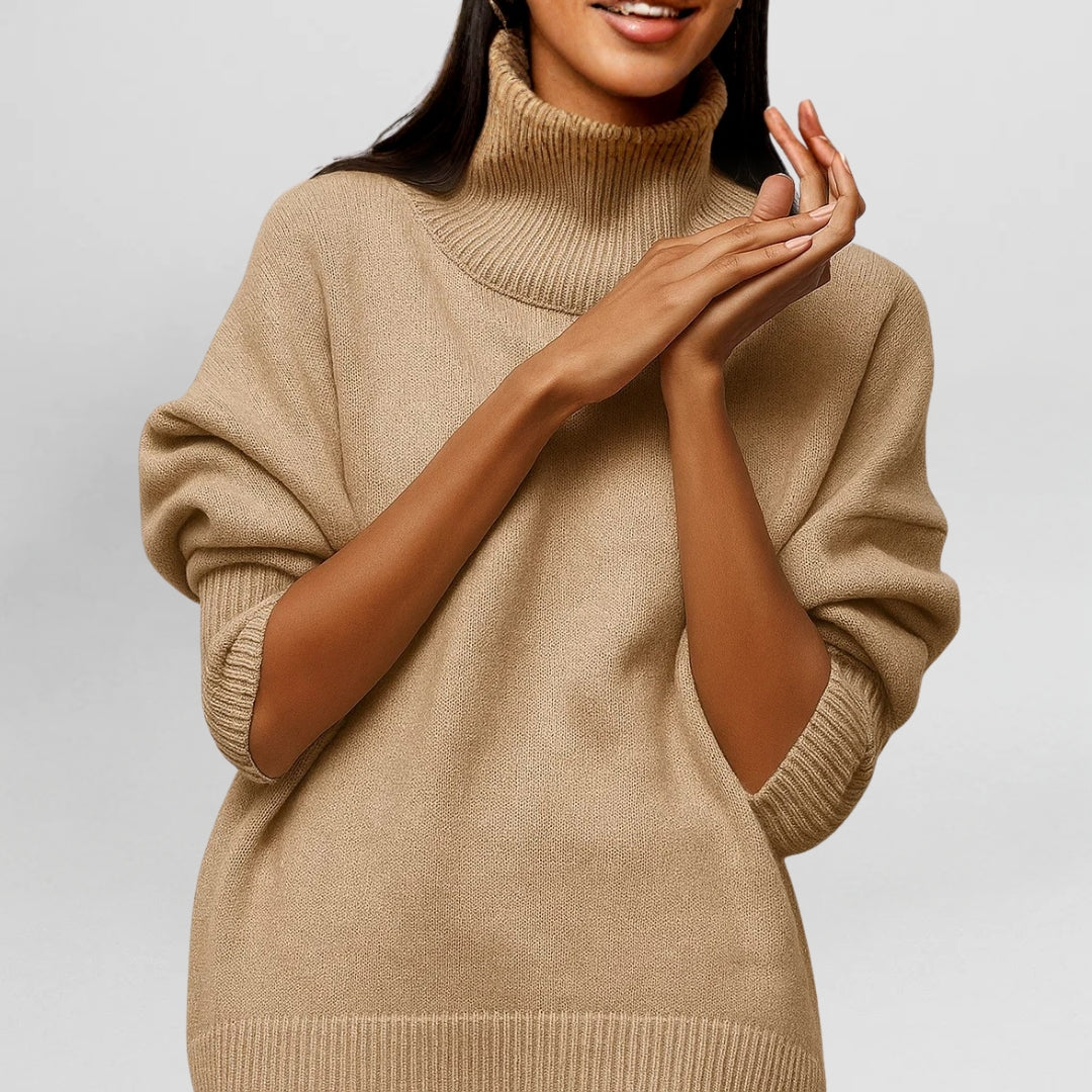 Women’s Turtleneck Sweater with Minimalist Design