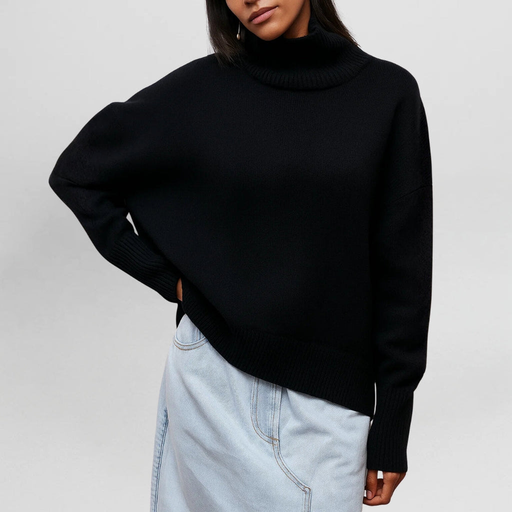 Women’s Turtleneck Sweater with Minimalist Design