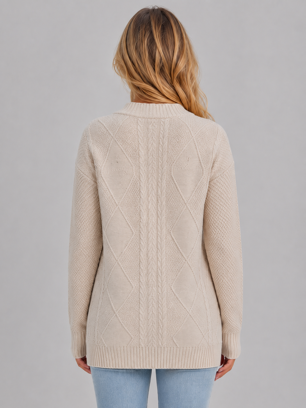 Women's V-Neck Cardigan with Button Front