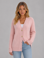 Women's V-Neck Cardigan with Button Front