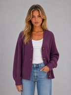 Women’s V-Neck Cardigan with Button Front Fastening