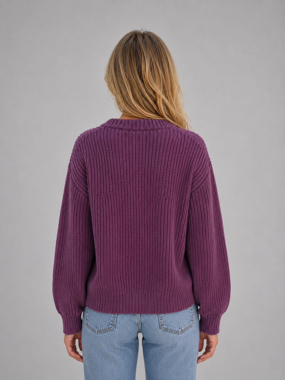 Women’s V-Neck Cardigan with Button Front Fastening
