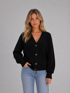 Women’s V-Neck Cardigan with Button Front Fastening