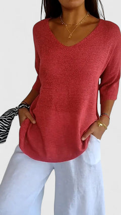 Women’s V-Neck Top - Relaxed Fit