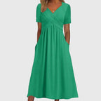 Women’s V-neck Midi Dres