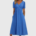 Women’s V-neck Midi Dres