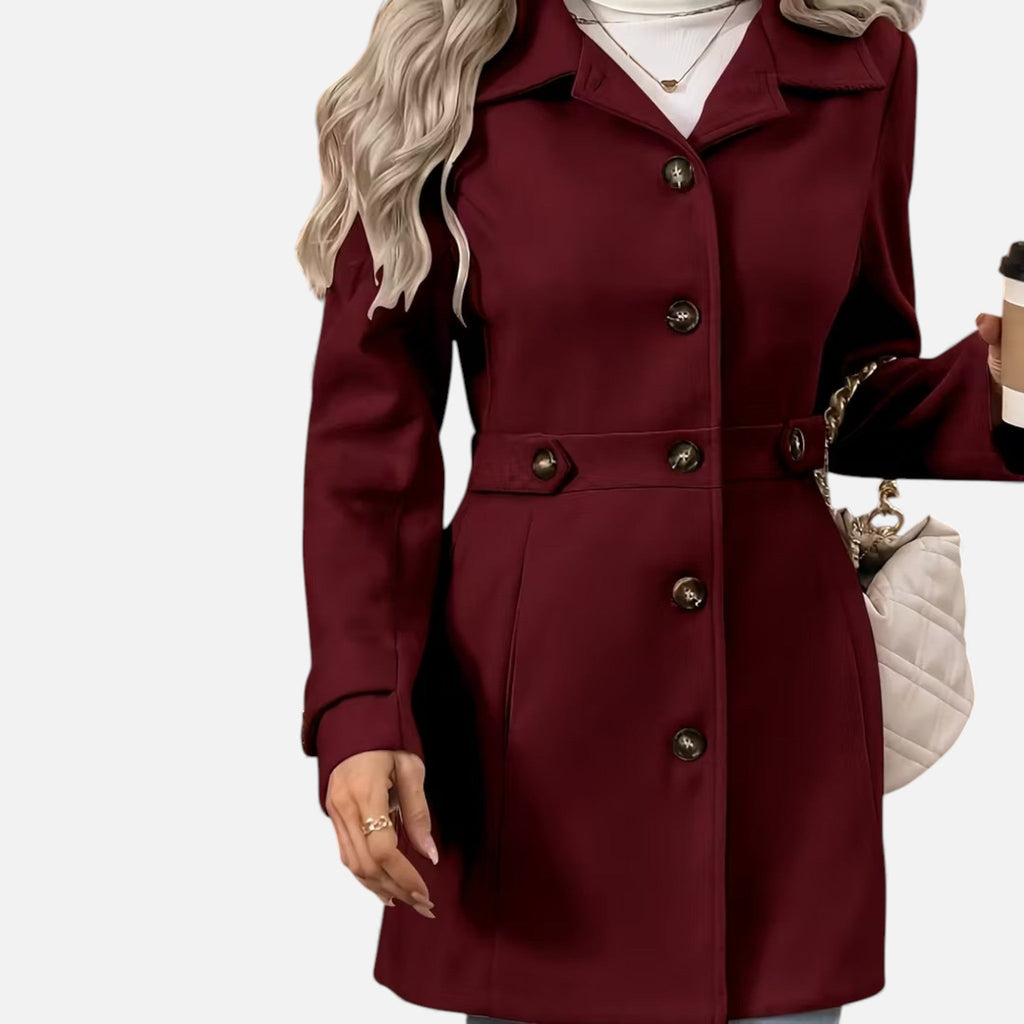 Margot | Belted Wool Coat with Wide Lapel