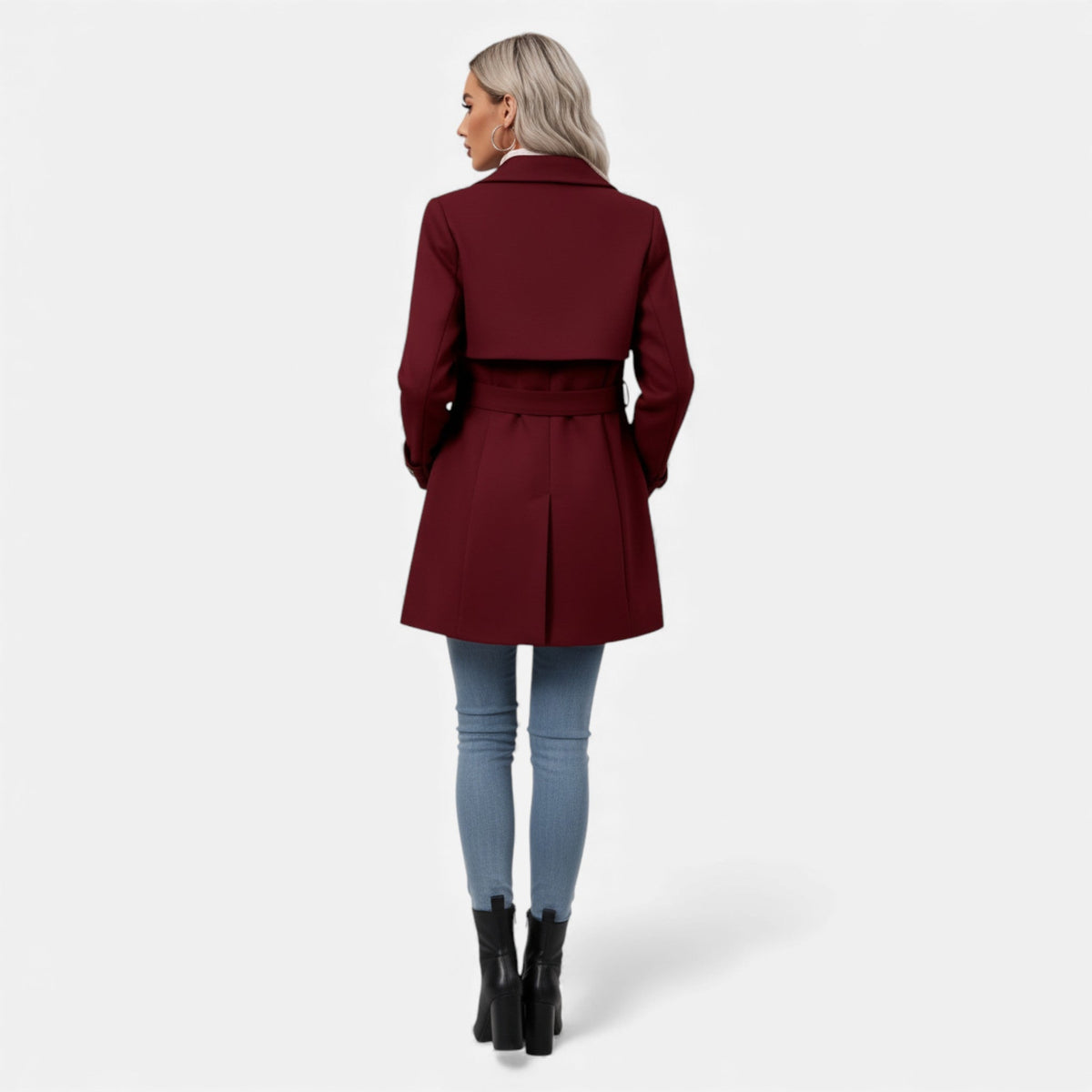 Margot | Belted Wool Coat with Wide Lapel