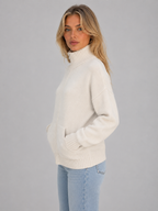 Women's Zip Up Sweater with Funnel Neck