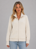 Women's Zip Up Sweater with Funnel Neck