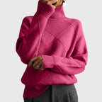 Women’s Geometric Pattern Turtleneck Sweater with Warmth