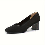 Women's Square Toe Chunky Low Heels
