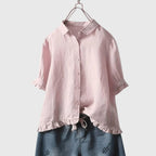 Women’s Elegant Shirt with Ruffle Hem