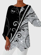 Women’s Elegant Crew Neck Top with Print
