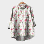Women’s Leaf-Print Blouse with Lightweight Comfort